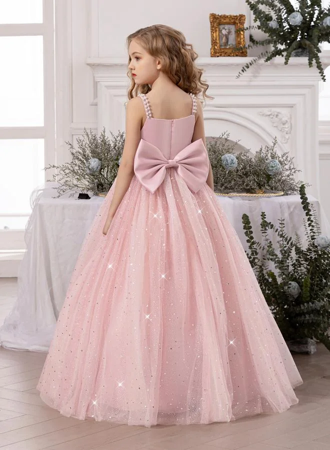 تايك تو فستان طويل بناتي مزين وتفاصيل فيونكة